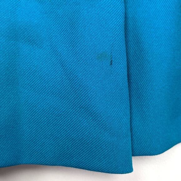 Vintage Ruth of Carolina Dress Girls Size 7-8 Teal Pleated Mock Neck - Picture 4 of 6